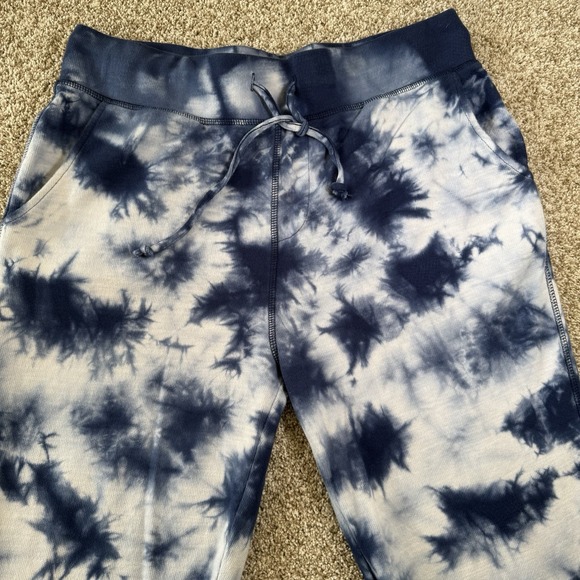 Karen Kane Womens Size L Blue White Tie Die Drawstring Jogger Sweatpants - Picture 4 of 16
